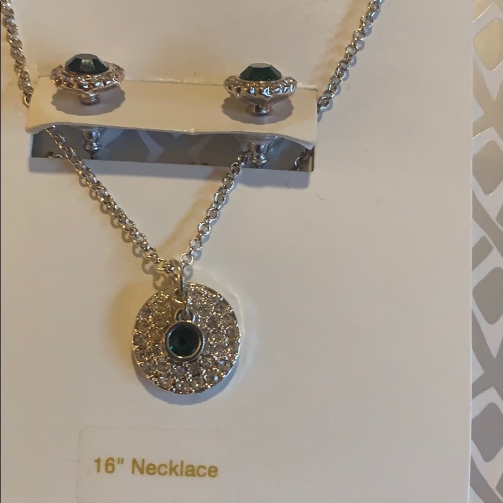 May birthstone necklace and earrings